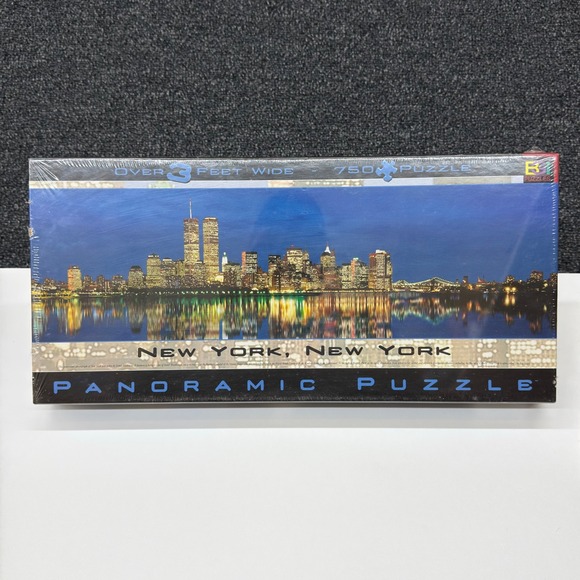 Buffalo Games New York City Panoramic Puzzle 750 Piece Twin Towers Skyline 2000